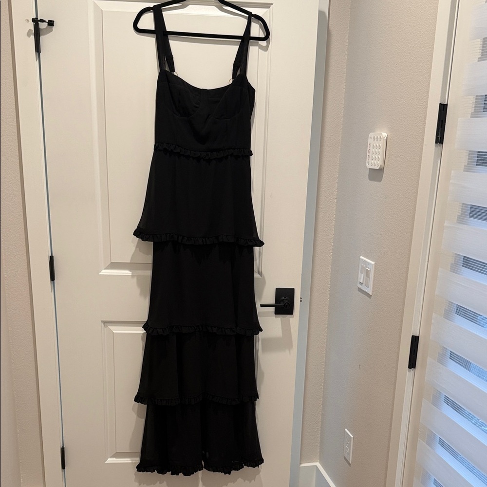 Show Me Your MuMu Black Ruffled Maxi Dress